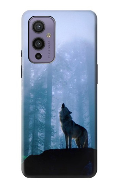 S0935 Wolf Howling in Forest Case Cover Custodia per OnePlus 9