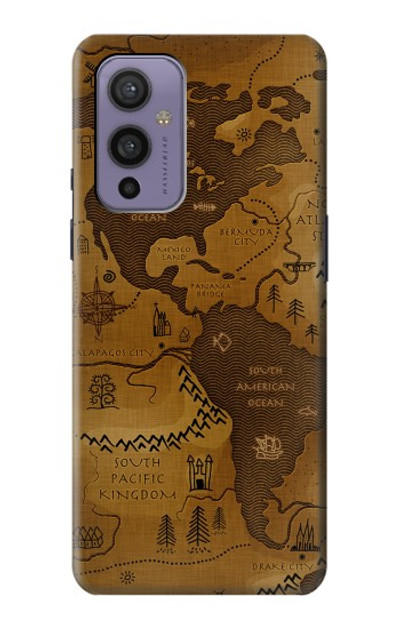 S2861 Antique World Map Case Cover Custodia per OnePlus 9