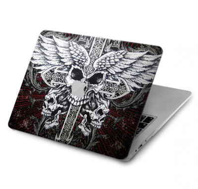 S1434 Skull Wing Tattoo Biker Case Cover Custodia per MacBook Air 13″ - A1369, A1466