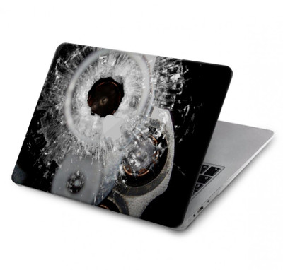 S2387 Gun Bullet Hole Glass Case Cover Custodia per MacBook Air 13″ - A1932, A2179, A2337