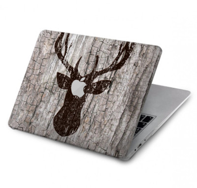 S2505 Reindeer Head Old Wood Texture Graphic Case Cover Custodia per MacBook Air 13″ - A1932, A2179, A2337