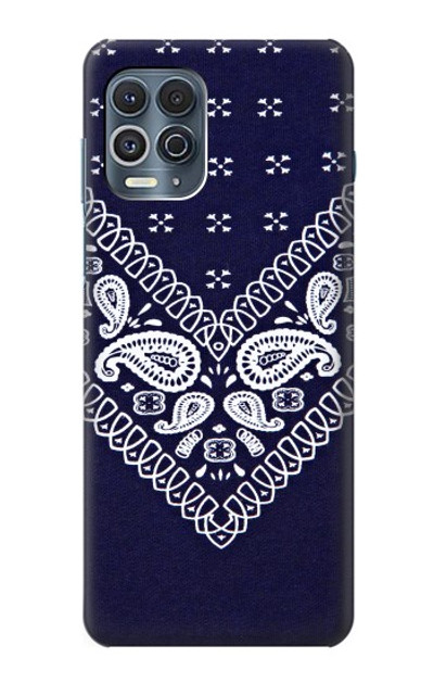 S3357 Navy Blue Bandana Pattern Case Cover Custodia per Motorola Edge S