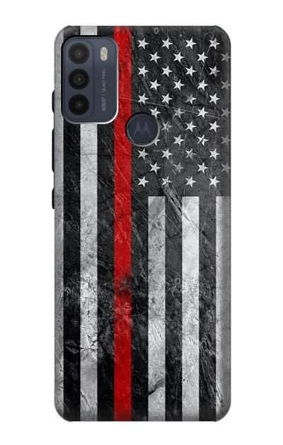 S3687 Firefighter Thin Red Line American Flag Case Cover Custodia per Motorola Moto G50