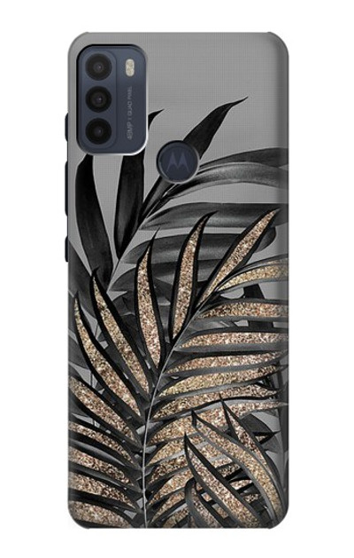 S3692 Gray Black Palm Leaves Case Cover Custodia per Motorola Moto G50