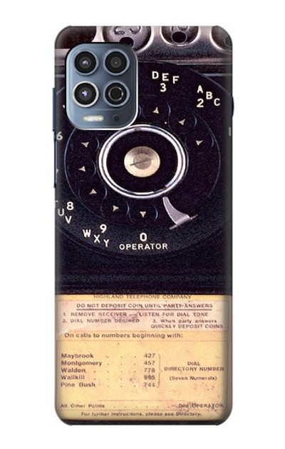S0086 Payphone Vintage Case Cover Custodia per Motorola Moto G100