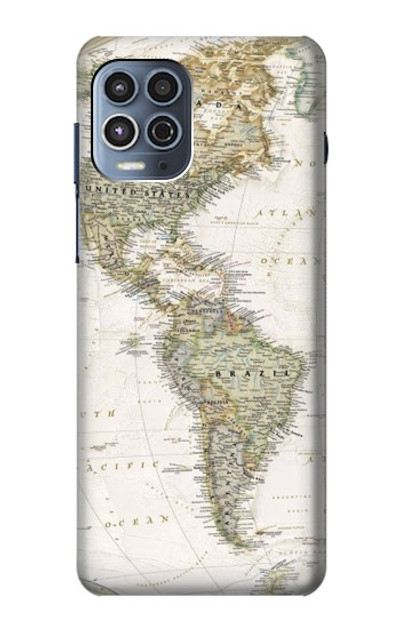 S0604 World Map Case Cover Custodia per Motorola Moto G100