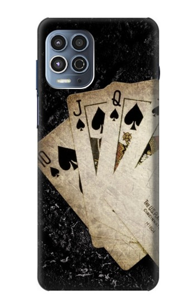 S3231 Vintage Royal Straight Flush Cards Case Cover Custodia per Motorola Moto G100