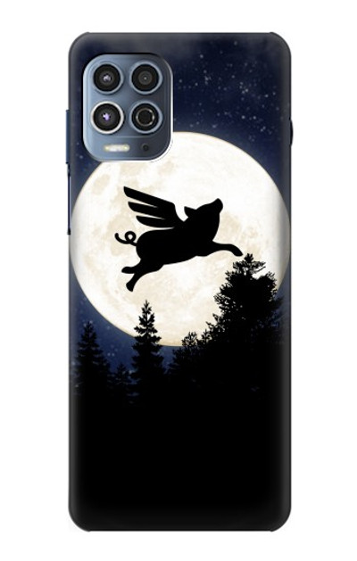 S3289 Flying Pig Full Moon Night Case Cover Custodia per Motorola Moto G100