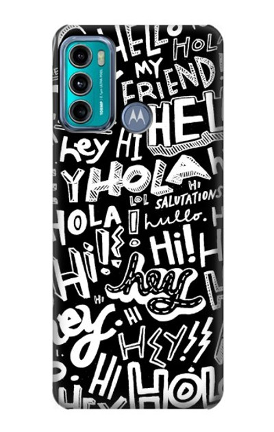 S2744 Hey Hi Hello Art Pattern Case Cover Custodia per Motorola Moto G60, G40 Fusion