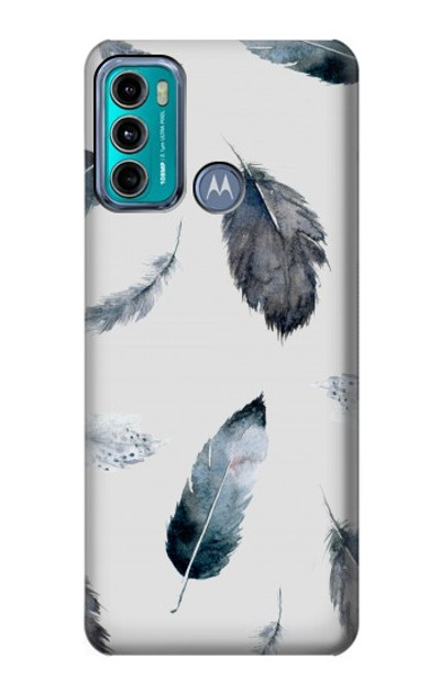 S3085 Feather Paint Pattern Case Cover Custodia per Motorola Moto G60, G40 Fusion