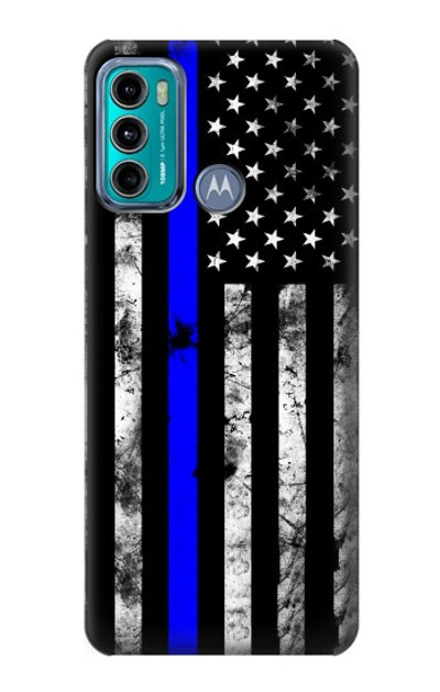 S3244 Thin Blue Line USA Case Cover Custodia per Motorola Moto G60, G40 Fusion