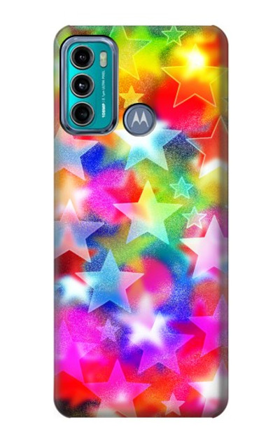 S3292 Colourful Disco Star Case Cover Custodia per Motorola Moto G60, G40 Fusion