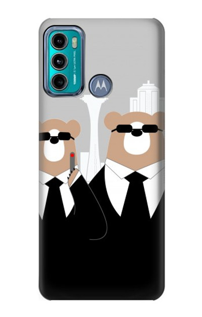 S3557 Bear in Black Suit Case Cover Custodia per Motorola Moto G60, G40 Fusion