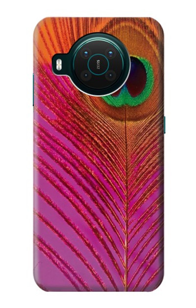 S3201 Pink Peacock Feather Case Cover Custodia per Nokia X10