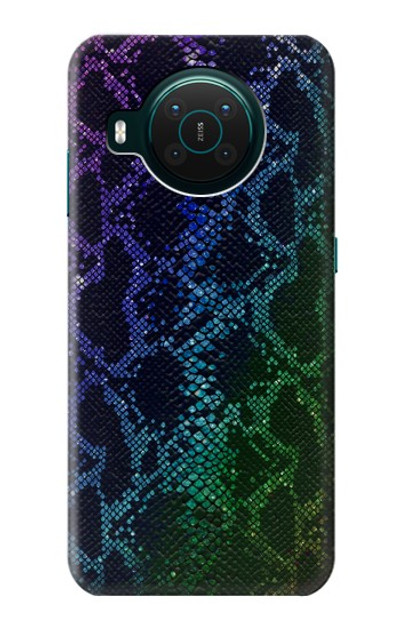 S3366 Rainbow Python Skin Graphic Print Case Cover Custodia per Nokia X10