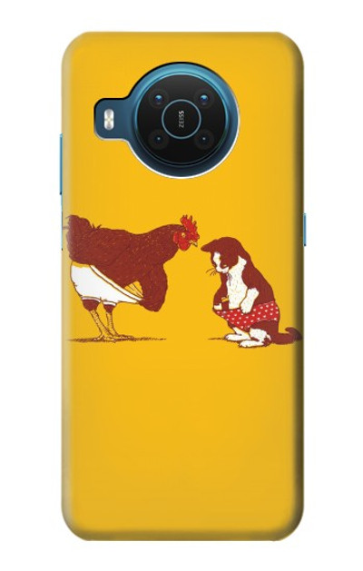 S1093 Rooster and Cat Joke Case Cover Custodia per Nokia X20