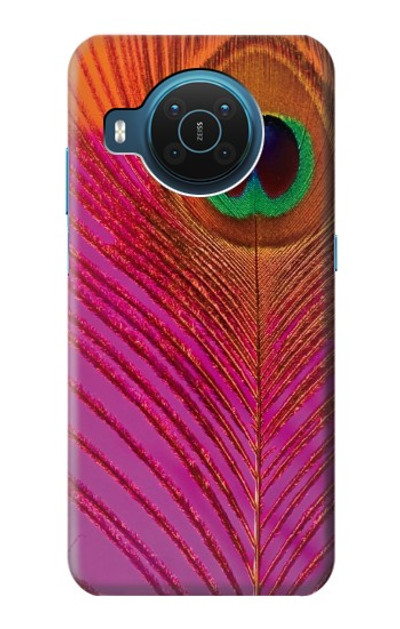 S3201 Pink Peacock Feather Case Cover Custodia per Nokia X20