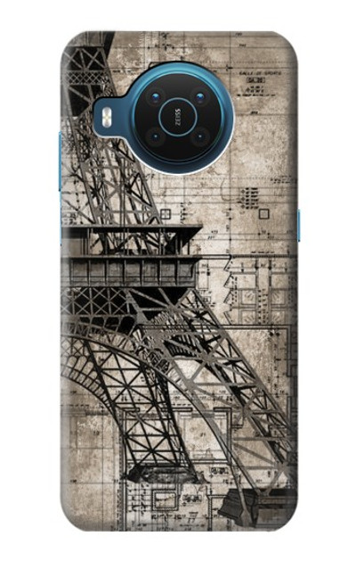 S3416 Eiffel Tower Blueprint Case Cover Custodia per Nokia X20