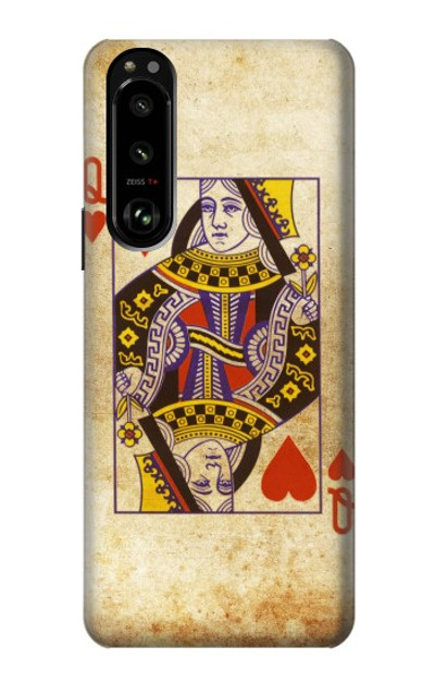 S2833 Poker Card Queen Hearts Case Cover Custodia per Sony Xperia 5 III