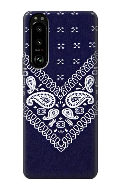 S3357 Navy Blue Bandana Pattern Case Cover Custodia per Sony Xperia 5 III