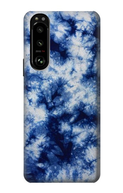 S3439 Fabric Indigo Tie Dye Case Cover Custodia per Sony Xperia 5 III