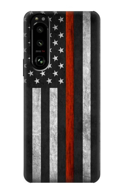 S3472 Firefighter Thin Red Line Flag Case Cover Custodia per Sony Xperia 5 III