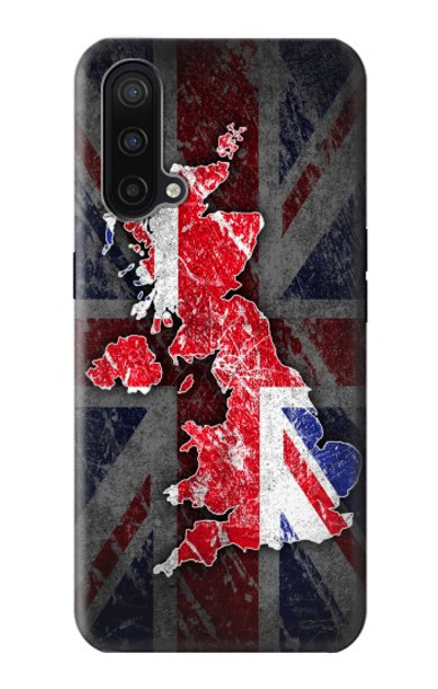 S2936 UK British Flag Map Case Cover Custodia per OnePlus Nord CE 5G