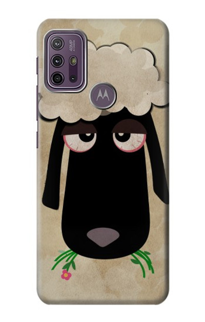 S2826 Cute Cartoon Unsleep Black Sheep Case Cover Custodia per Motorola Moto G10 Power