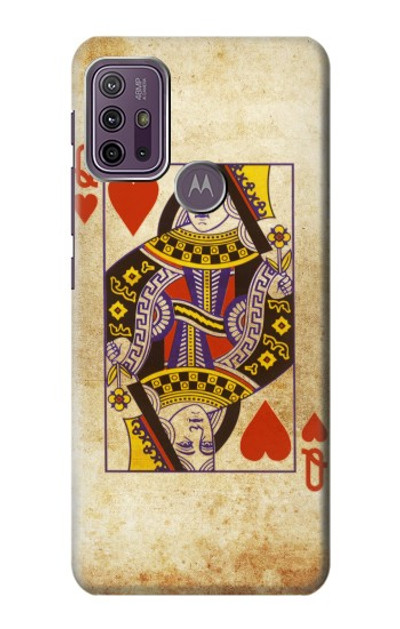 S2833 Poker Card Queen Hearts Case Cover Custodia per Motorola Moto G10 Power