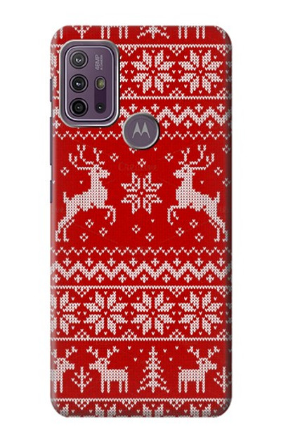 S2835 Christmas Reindeer Knitted Pattern Case Cover Custodia per Motorola Moto G10 Power