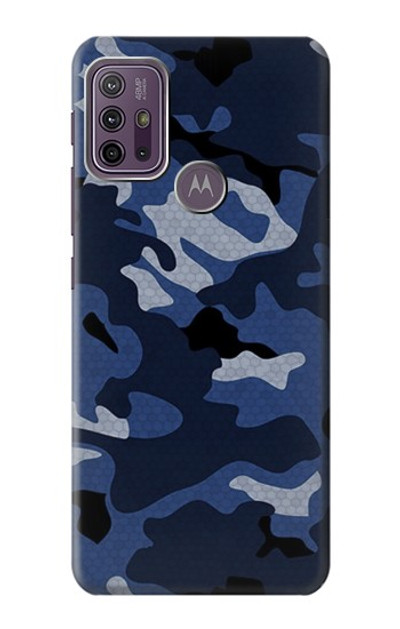 S2959 Navy Blue Camo Camouflage Case Cover Custodia per Motorola Moto G10 Power