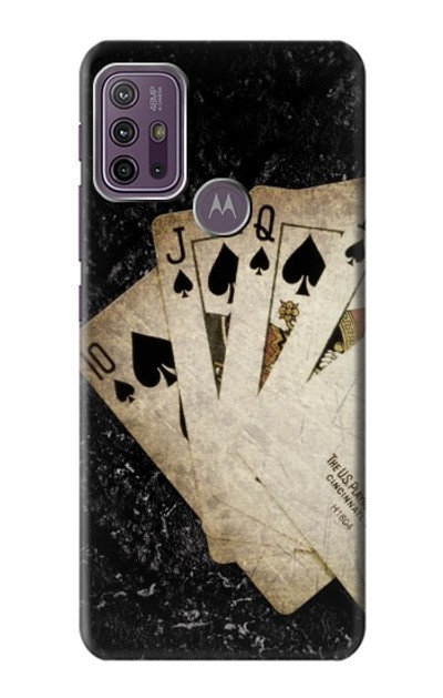 S3231 Vintage Royal Straight Flush Cards Case Cover Custodia per Motorola Moto G10 Power