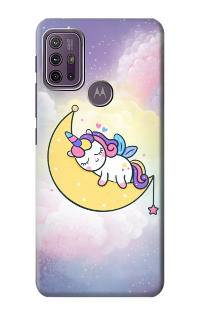 S3485 Cute Unicorn Sleep Case Cover Custodia per Motorola Moto G10 Power