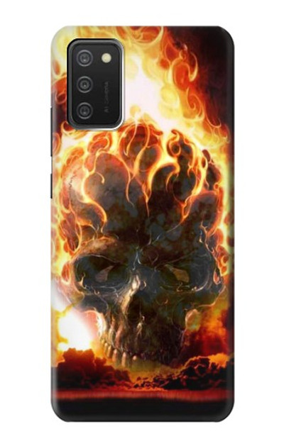 S0863 Hell Fire Skull Case Cover Custodia per Samsung Galaxy A03S