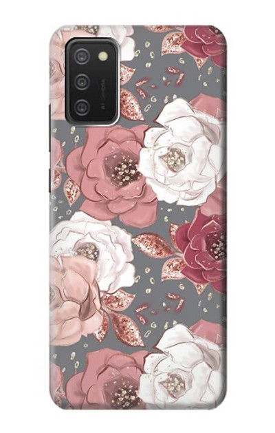 S3716 Rose Floral Pattern Case Cover Custodia per Samsung Galaxy A03S