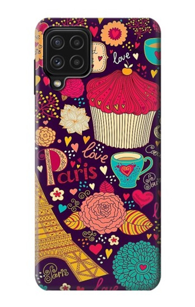 S2353 Paris Cartoon Vintage Pattern Case Cover Custodia per Samsung Galaxy A22 4G