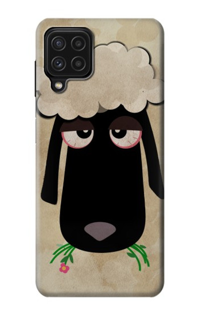 S2826 Cute Cartoon Unsleep Black Sheep Case Cover Custodia per Samsung Galaxy A22 4G