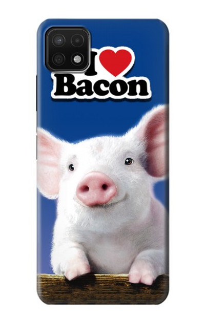 S0608 I Love Bacon Cute Baby Pig Case Cover Custodia per Samsung Galaxy A22 5G