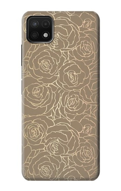 S3466 Gold Rose Pattern Case Cover Custodia per Samsung Galaxy A22 5G