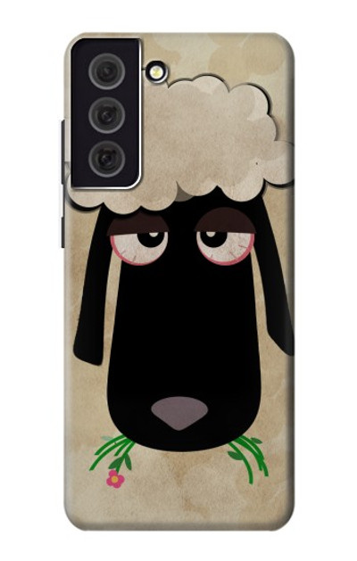 S2826 Cute Cartoon Unsleep Black Sheep Case Cover Custodia per Samsung Galaxy S21 FE 5G