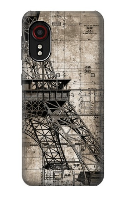 S3416 Eiffel Tower Blueprint Case Cover Custodia per Samsung Galaxy Xcover 5