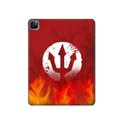 S2803 Fire Red Devil Spear Symbol Case Cover Custodia per iPad Pro 12.9 (2022, 2021, 2020, 2018), Air 13 (2024)