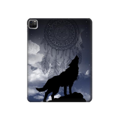 S3011 Dream Catcher Wolf Howling Case Cover Custodia per iPad Pro 12.9 (2022, 2021, 2020, 2018), Air 13 (2024)