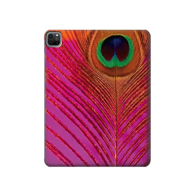 S3201 Pink Peacock Feather Case Cover Custodia per iPad Pro 12.9 (2022, 2021, 2020, 2018), iPad Air 13 (2025, 2024)