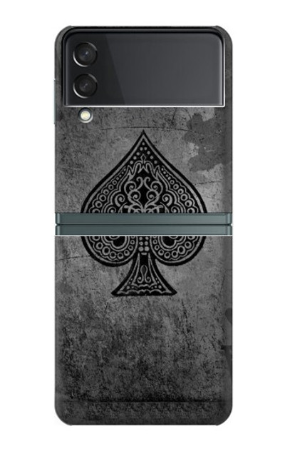 S3446 Black Ace Spade Case For Samsung Galaxy Z Flip 3 5G