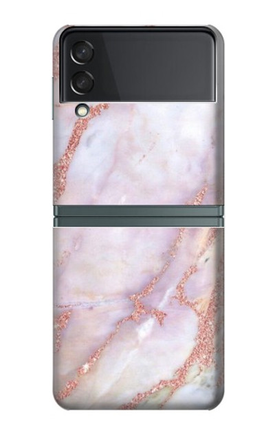 S3482 Soft Pink Marble Graphic Print Case For Samsung Galaxy Z Flip 3 5G