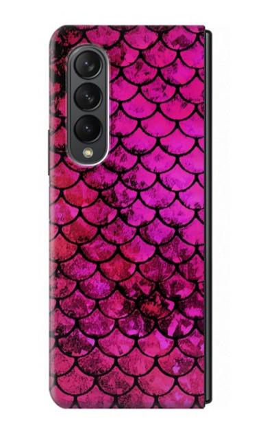 S3051 Pink Mermaid Fish Scale Case For Samsung Galaxy Z Fold 3 5G