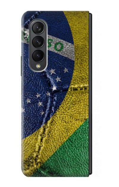 S3297 Brazil Flag Vintage Football Graphic Case For Samsung Galaxy Z Fold 3 5G