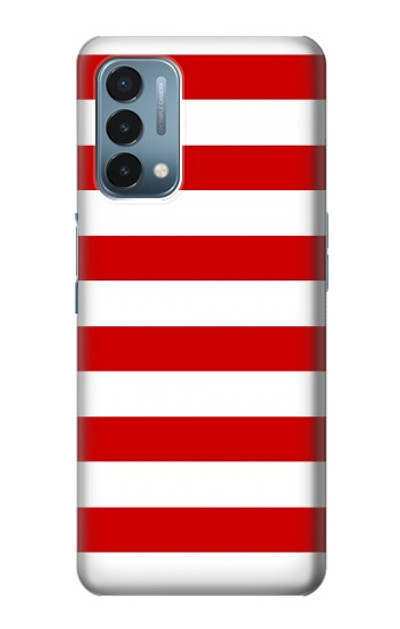 S2364 Red and White Striped Case Cover Custodia per OnePlus Nord N200 5G