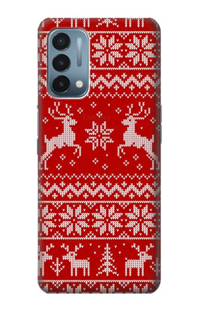 S2835 Christmas Reindeer Knitted Pattern Case Cover Custodia per OnePlus Nord N200 5G